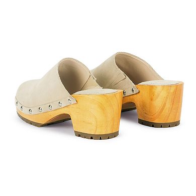 Rag & Co Cedrus Women's Suede Heeled Clogs