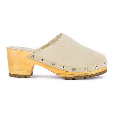 Rag & Co Cedrus Women's Suede Heeled Clogs