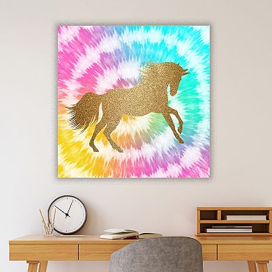 COURTSIDE MARKET Tie Dye Unicorn I Canvas Wall Art