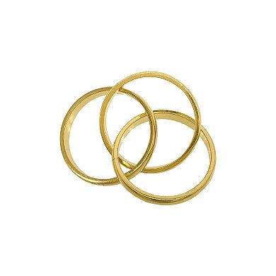 14k Gold Plated Stainless Steel Interlocking Rings