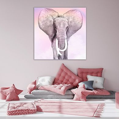 Courtside Market Pink Elephant I Canvas Art Wall Decor