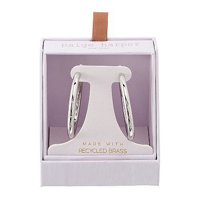 Paige Harper 47.5 mm Fine Silver Over Recycled Brass Hoop Earrings