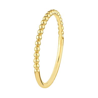 14k Gold Bead Band Ring