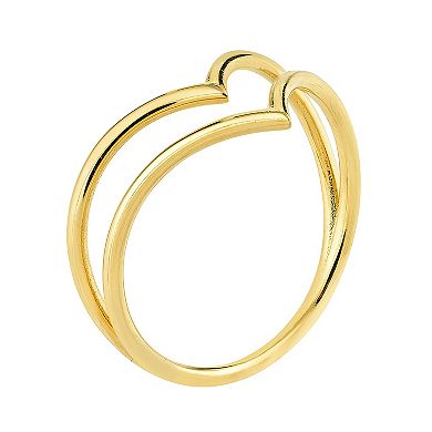 14k Gold Double Chevron Ring