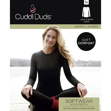 Women's Cuddl Duds?? Softwear with Stretch Long Sleeve Crewneck Top