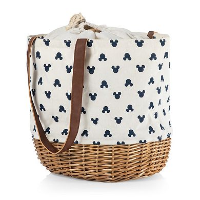 Disney's Mickey Mouse Silhouette Coronado Canvas & Willow Basket Tote by Picnic Time