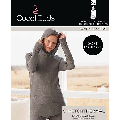 Women's Cuddl Duds® Long Sleeve Stretch Thermal Hooded Tunic Top