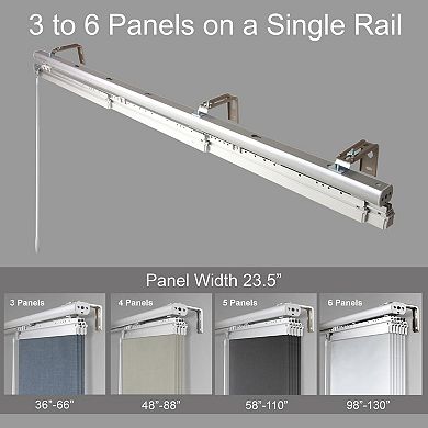 Rod Desyne Embroidered Chiffon 3-Panel Single Rail Panel Track Room Extendable Divider