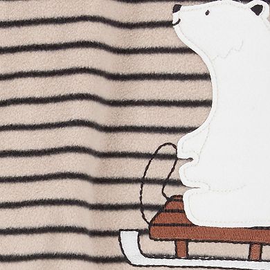 Toddler Carter's Polar Bear Striped Fleece Footed Pajamas