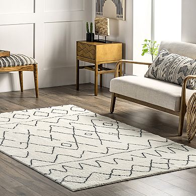 nuLOOM Rae Abstract Stripes Machine Washable Shag Area Rug