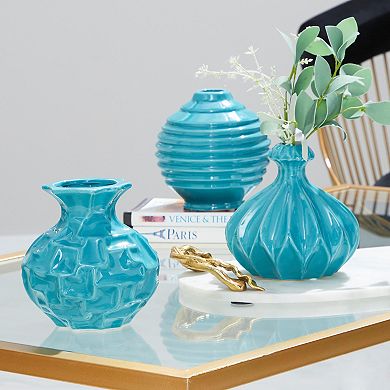 Stella & Eve Modern Short Decorative Vase Table Decor 3-piece Set