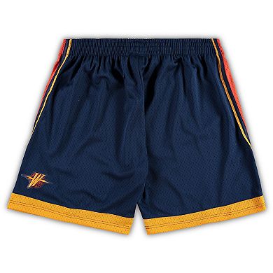 Men's Mitchell & Ness Navy Golden State Warriors Big & Tall Hardwood Classics Team Swingman Shorts