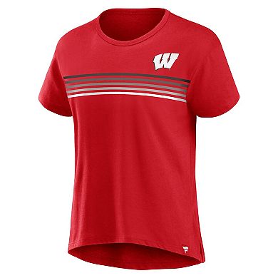 Women's Fanatics Branded Red Wisconsin Badgers Tie Breaker T-Shirt