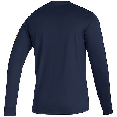 Men's adidas Navy LA Galaxy Vintage Performance Long Sleeve T-Shirt