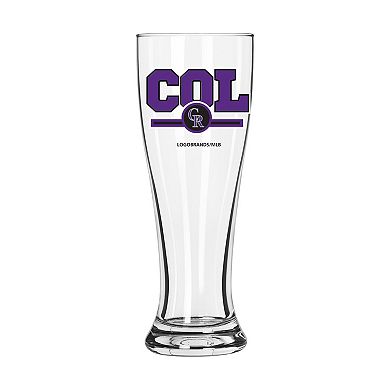 Colorado Rockies Letterman Logo 16oz. Pilsner Glass