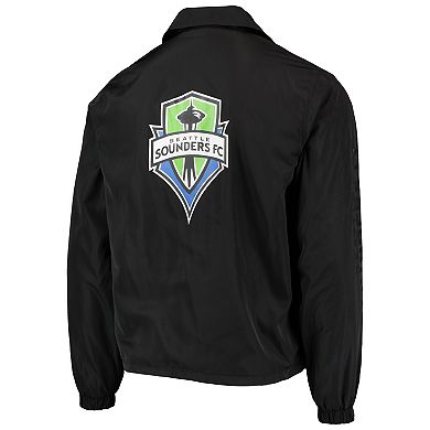 Men's The Wild Collective Black Seattle Sounders FC Coaches Full-Snap Jacket