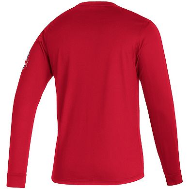 Men's adidas Red New York Red Bulls Vintage AEROREADY Long Sleeve T-Shirt