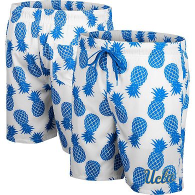 Men's Colosseum White/Blue UCLA Bruins Pineapple Swim Shorts