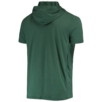 Men's New Era Heathered Green Oakland Athletics Short Sleeve Hoodie T-Shirt