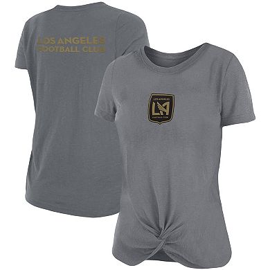 Women's 5th & Ocean by New Era Gray LAFC Front Twist T-Shirt