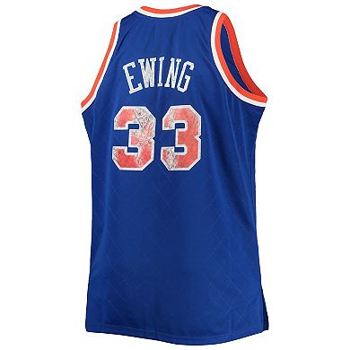 Men's Mitchell & Ness Patrick Ewing Blue New York Knicks Big & Tall 1991-92 NBA 75th Anniversary Diamond Swingman Jersey