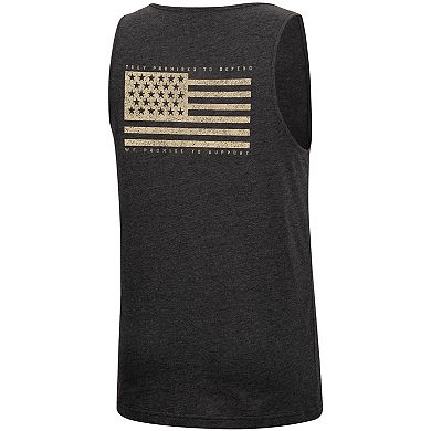 Men's Colosseum Heathered Black Texas Tech Red Raiders Military Appreciation OHT Transport Tank Top