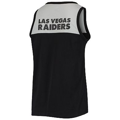 Men's Starter Black/Silver Las Vegas Raiders Team Touchdown Fashion Tank Top