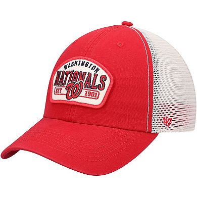 Men's '47 Red Washington Nationals Penwald Clean Up Trucker Snapback Hat