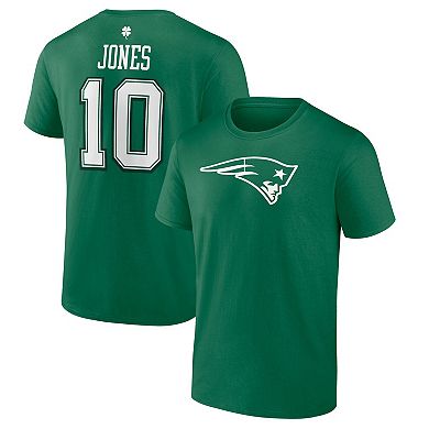 Men's Fanatics Branded Mac Jones Green New England Patriots St. Patrick's Day Icon Player T-Shirt