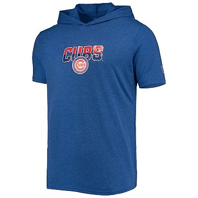 Men's New Era Heathered Royal Chicago Cubs Hoodie T-Shirt
