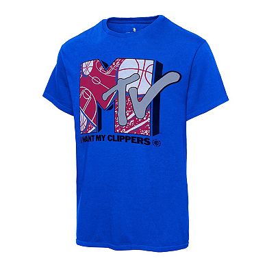 Men's Junk Food Royal LA Clippers NBA x MTV I Want My T-Shirt