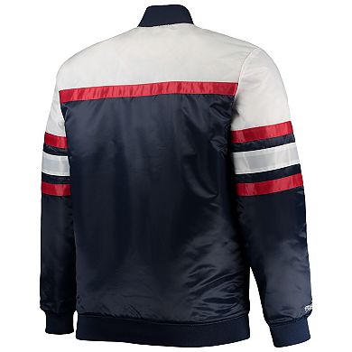 Men's Mitchell & Ness Navy/Red St. Louis Cardinals Big & Tall Coaches Satin Full-Snap Jacket