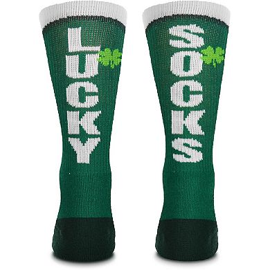 For Bare Feet Atlanta Hawks Four Leaf St. Patrick's Day V-Curve Crew Socks