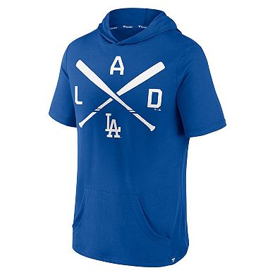 Men's Fanatics Branded Royal Los Angeles Dodgers Iconic Rebel Short Sleeve Pullover Hoodie