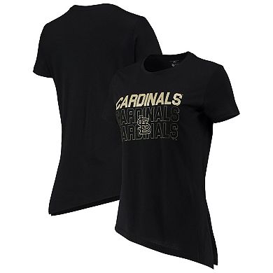 Women's Levelwear Black St. Louis Cardinals Birch Delta Asymmetrical T-Shirt