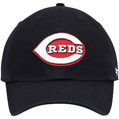 Men's '47 Black Cincinnati Reds Clean Up Team Adjustable Hat