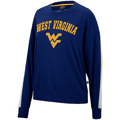 Women's Colosseum Heathered Navy West Virginia Mountaineers Team Oversized Pullover Sweatshirt