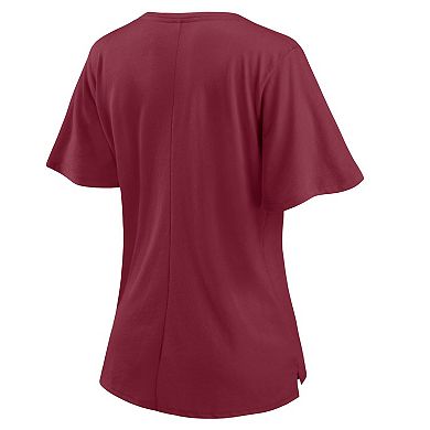 Women's Fanatics Branded Burgundy Washington Football Team Southpaw Flutter V-Neck T-Shirt