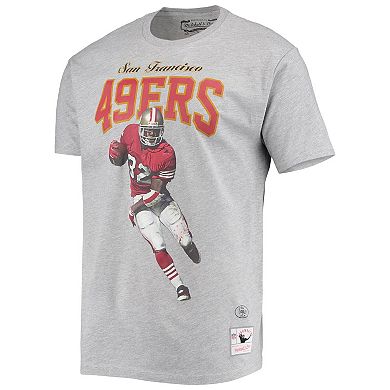 Men's Mitchell & Ness Ricky Watters San Francisco 49ers Gray Player Graphics T-Shirt