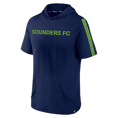 Men's Fanatics Branded Blue Seattle Sounders FC Definitive Victory Short-Sleeved Pullover Hoodie