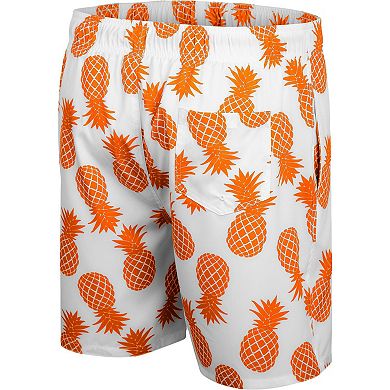 Men's Colosseum White/Orange Clemson Tigers Pineapple Swim Shorts