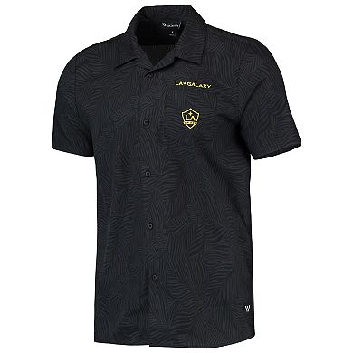 Men's The Wild Collective Black LA Galaxy Abstract Palm Button-Up Shirts