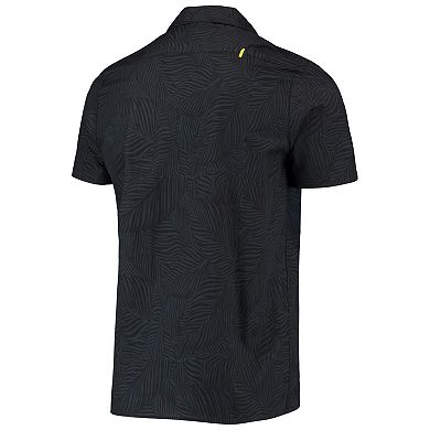 Men's The Wild Collective Black LA Galaxy Abstract Palm Button-Up Shirts