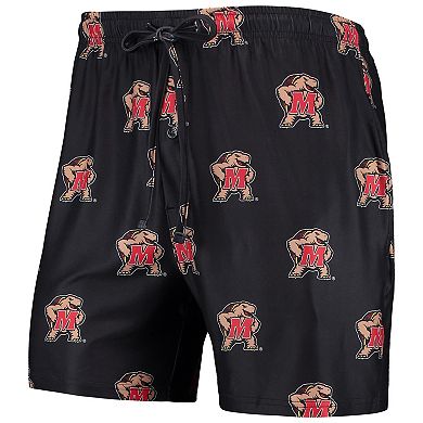 Men's Concepts Sport Black Maryland Terrapins Flagship Allover Print Jam Shorts