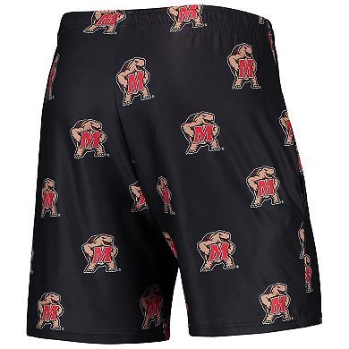 Men's Concepts Sport Black Maryland Terrapins Flagship Allover Print Jam Shorts