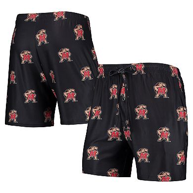 Men's Concepts Sport Black Maryland Terrapins Flagship Allover Print Jam Shorts