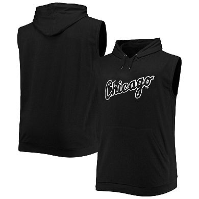 Men's Black Chicago White Sox Jersey Muscle Sleeveless Pullover Hoodie