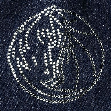 Women's Lusso Blue Dallas Mavericks Georgie Swarovski Crystals Button-Up Denim Jacket