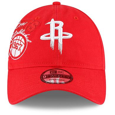 Men's New Era Red Houston Rockets Back Half 9TWENTY Adjustable Hat
