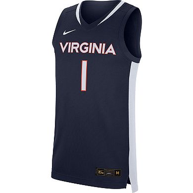 Men's Nike #1 Navy Virginia Cavaliers Replica Basketball Jersey